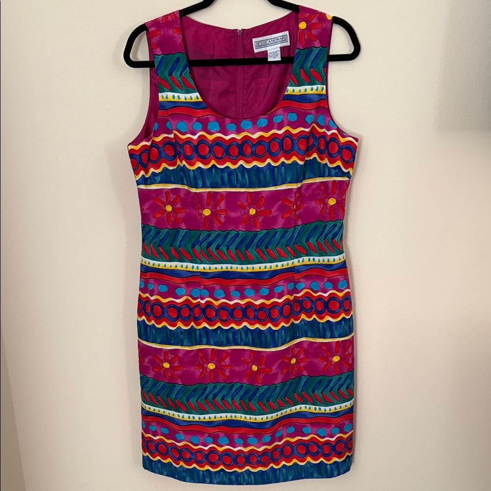Jessica Howard Ladies Dress Floral Multicolor Midi Sleeveless